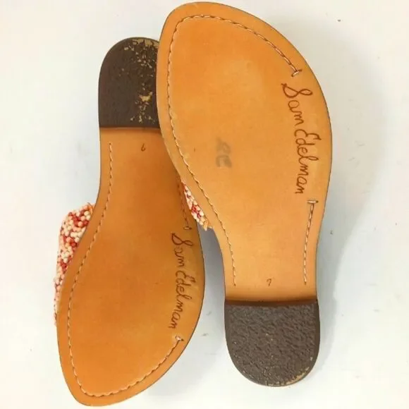 Sam Edelman Gunner 3 Leather Lined Banded Beaded Slip on Flats Women's  7....... - Picture 8 of 10